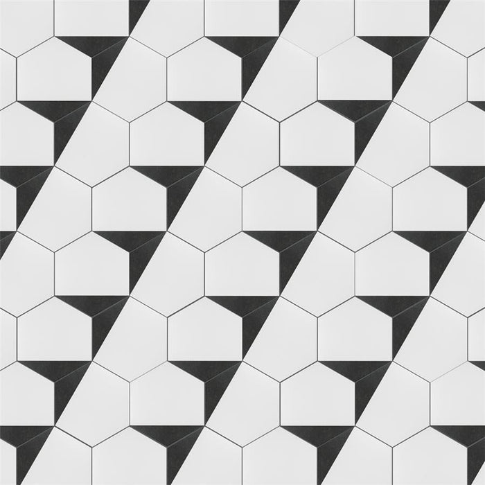 SomerTile - Peak 9" x 10" Porcelain Hex Tile - Nero