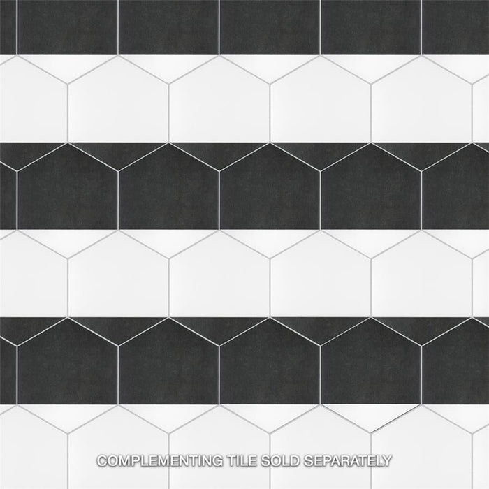 SomerTile - Peak 9" x 10" Porcelain Hex Tile - Nero