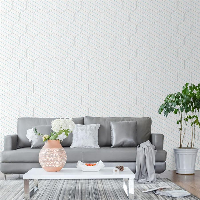 SomerTile - Porto Savona 9" x 10" Porcelain Hex Tile - Aqua wall installation
