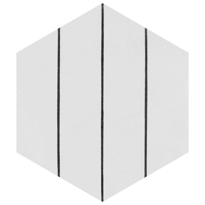 SomerTile - Porto Savona 9" x 10" Porcelain Hex Tile - Black