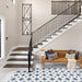 SomerTile - Stella 10" x 10" Porcelain Tile - Azul floor installation
