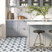 SomerTile - Stella 10" x 10" Porcelain Tile - Azul floor installation