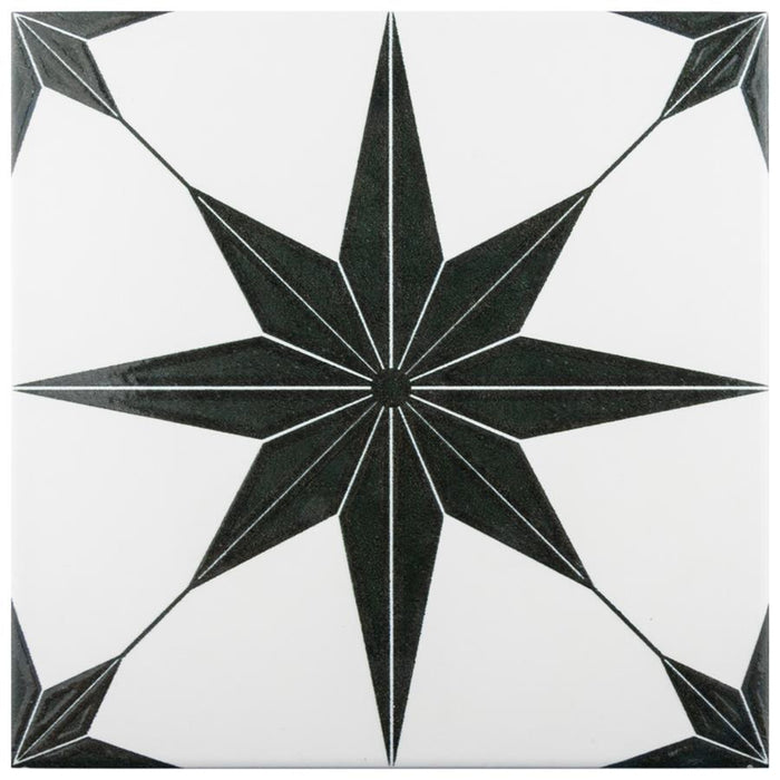 SomerTile - Stella 10" x 10" Porcelain Tile - Luxe Nero