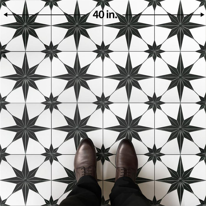 SomerTile - Stella 10" x 10" Porcelain Tile - Luxe Nero Floor Install