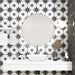 SomerTile - Stella 10" x 10" Porcelain Tile - Luxe Nero Wall Install