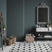 SomerTile - Stella 10" x 10" Porcelain Tile - Nero floor installation