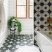 SomerTile - Stella 10" x 10" Porcelain Tile - Nero wall installation