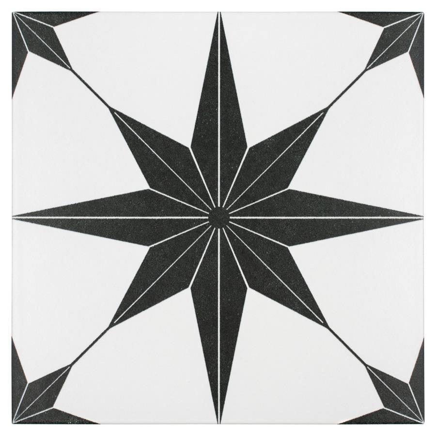 SomerTile - Stella 10&quot; x 10&quot; Porcelain Tile - Nero