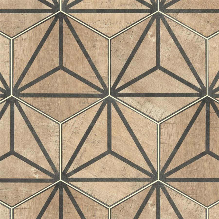 SomerTile - Sawnwood Tribeka 9&quot; x 10&quot; Porcelain Hex Tile - Brown