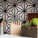 SomerTile - Sawnwood Tribeka 9" x 10" Porcelain Hex Tile - Grey wall installation