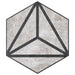 SomerTile - Sawnwood Tribeka 9" x 10" Porcelain Hex Tile - Grey