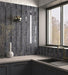SomerTile - Coco 2 in. x 6 in. Matte Porcelain Tile - Blue Night wall installation