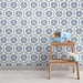 SomerTile - Coco 7 in. x 8 in. Matte Hex Porcelain Tile - Camellia Blue wall installation