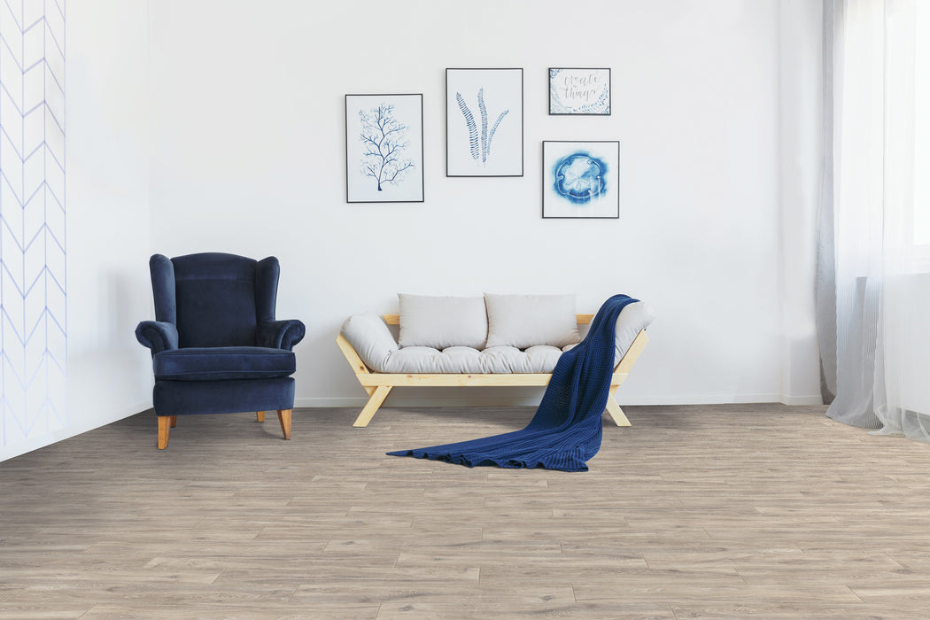 Bedrosians - Titus 2.0 - 6 in. x 36 in. Matte Porcelain Tile - Beige Installed
