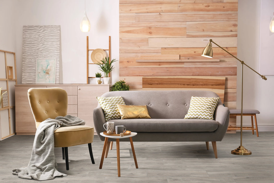 Bedrosians - Titus 2.0 - 6 in. x 36 in. Matte Porcelain Tile - Grey Installed