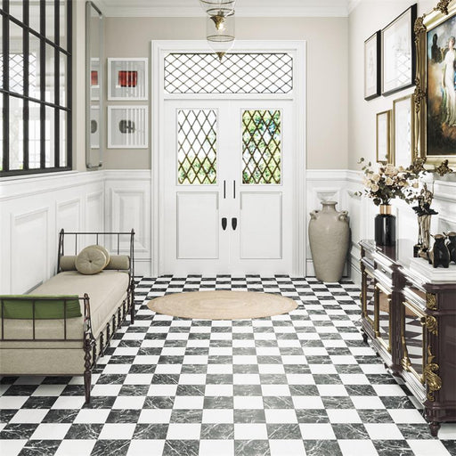 SomerTile - Merzoni 13 in. x 13 in. Porcelain Tile - Checker