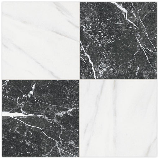 SomerTile - Merzoni 13 in. x 13 in. Porcelain Tile - Checker
