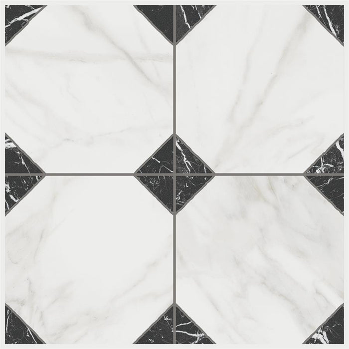SomerTile - Merzoni 13 in. x 13 in. Porcelain Tile - Yard Marquina