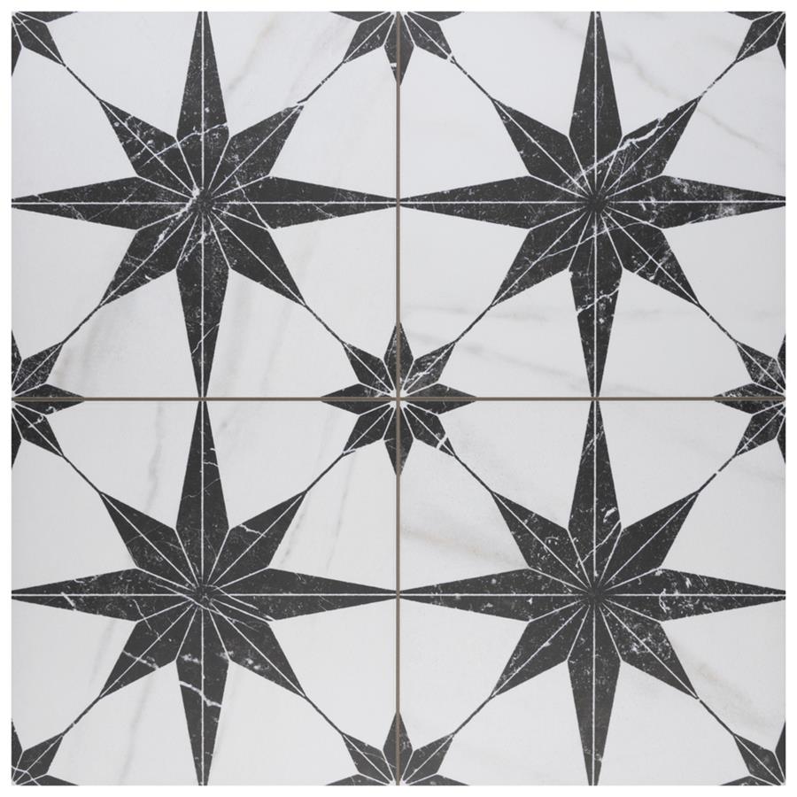 SomerTile - Merzoni 18 in. x 18 in. Porcelain Tile - Star Marquina