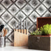 SomerTile - Harmonia 13 in. x 13 in. Ceramic Tile - Marrakech Black wall installation