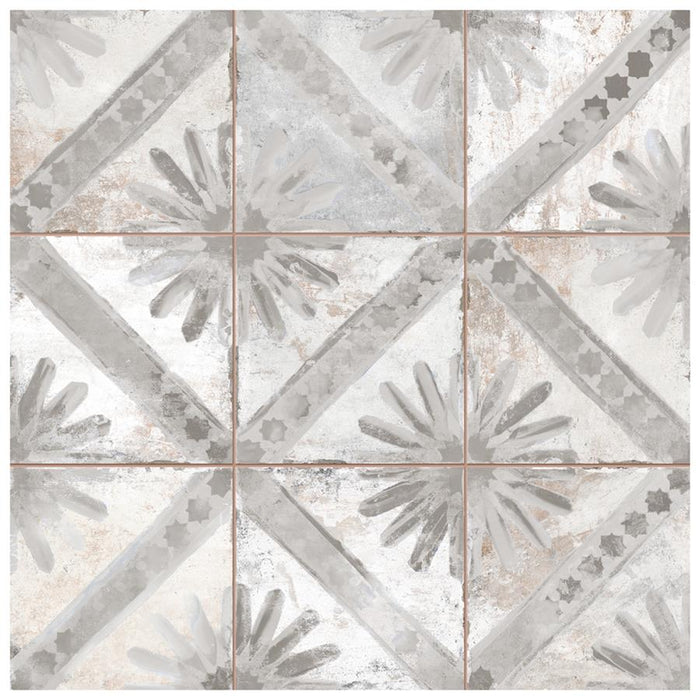 SomerTile - Harmonia 13 in. x 13 in. Ceramic Tile - Marrakech Grey