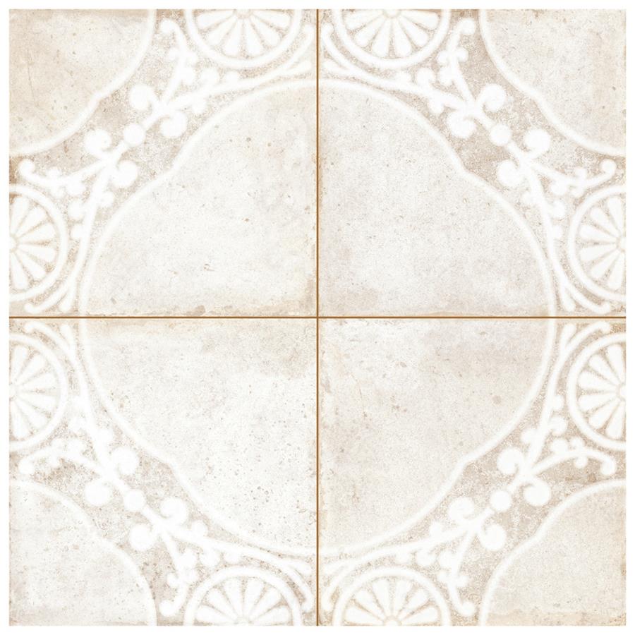 SomerTile - Kings Jaipur 18 in. x 18 in. Textured Ceramic Tile - White