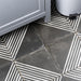 SomerTile - Kings Rombos 18 in. x 18 in. Ceramic Tile - Night floor installation