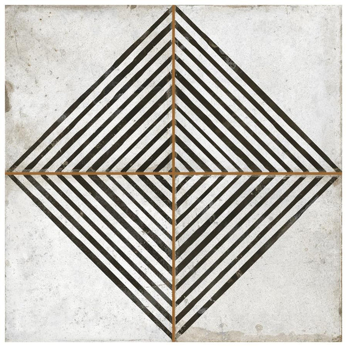 SomerTile - Kings Rombos 18 in. x 18 in. Ceramic Tile - Nero — Floorzz