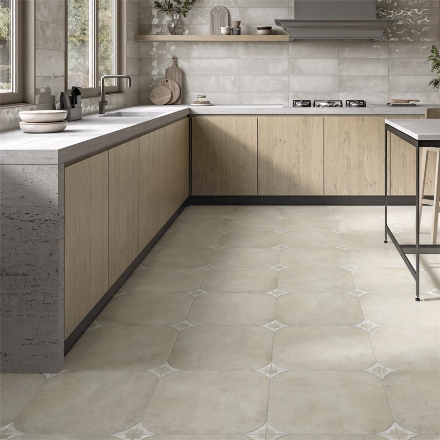 SomerTile - Tetuan 17 in. x 17 in. Textured Porcelain Tile - Arena floor installation