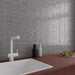 Arizona Tile - Flash Bars 5x10 Glossy Ceramic Mosaic - Cool Grey wall installation