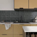 Arizona Tile - Flash Bars 5x10 Glossy Ceramic Mosaic - Graphite wall installation