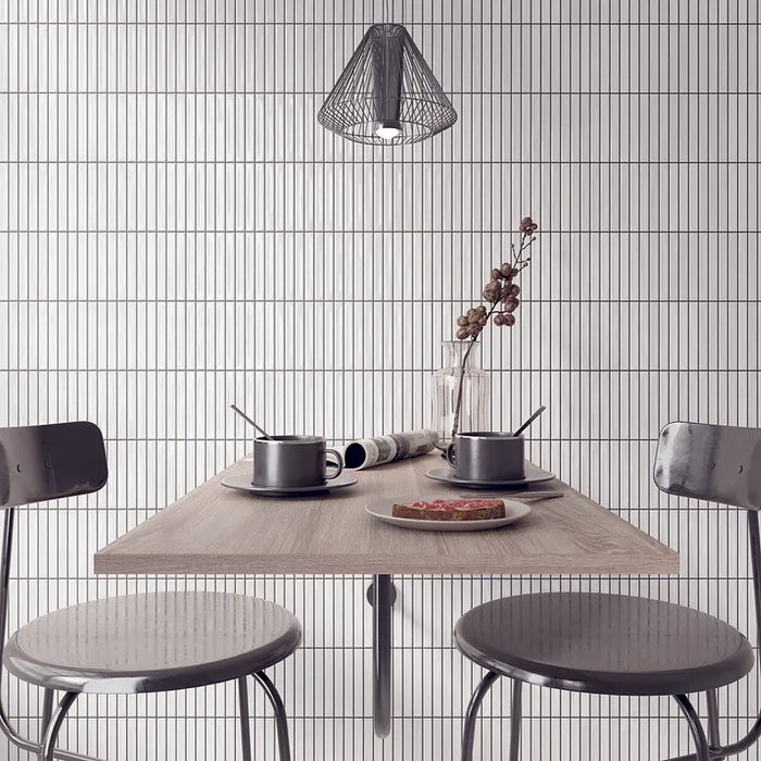 Arizona Tile - Flash Bars 5x10 Glossy Ceramic Mosaic - White — Floorzz