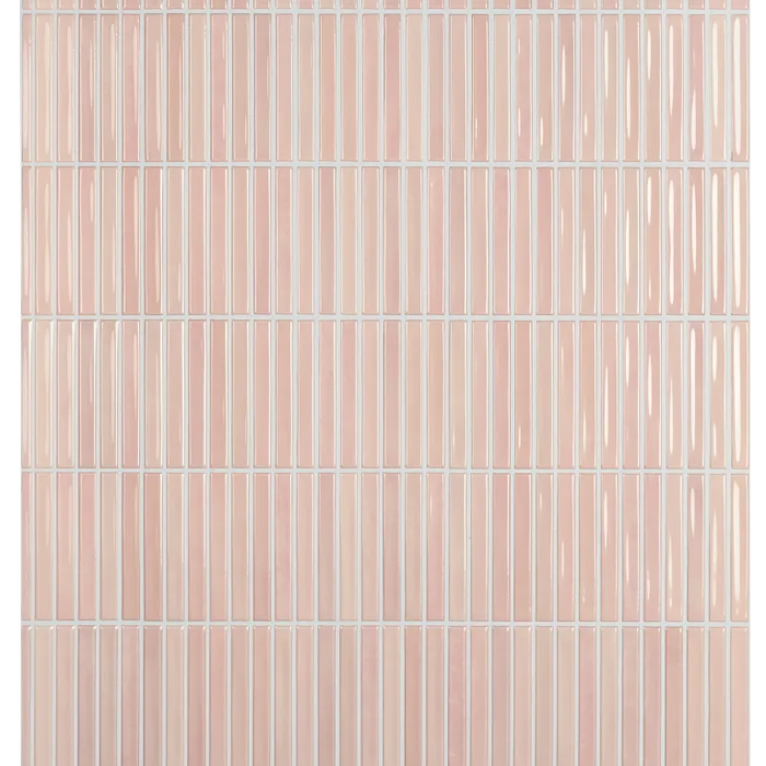 Arizona Tile - Flash Bars 5x10 Glossy Ceramic Mosaic - Blush