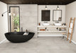 Tesoro - Fusion Fabric Series - 12 in. x 24 in. Matte Porcelain Tile - Greige floor and wall installation