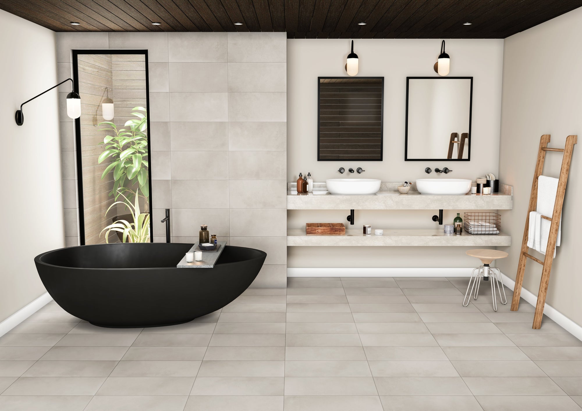 Tesoro - Fusion Fabric Series - 12 in. x 24 in. Matte Porcelain Tile - Greige