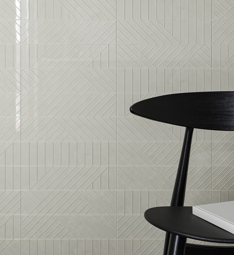 Anatolia - Geometra - 3 in. x 12 in. - Ceramic Wall Tile - Glossy Maze - Stone Installed