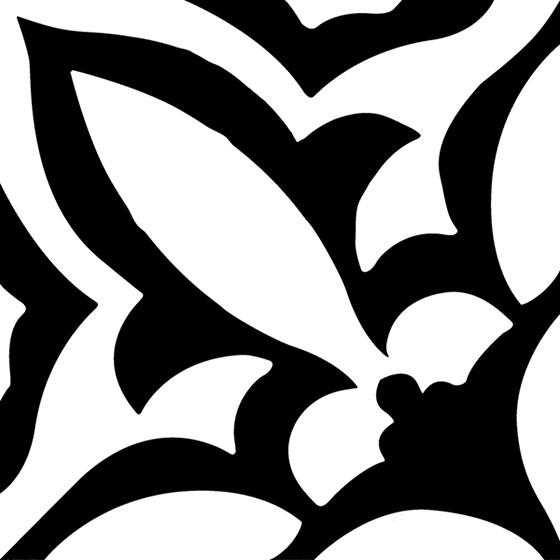 Bellagio Tile - Retro Neuve - Fleur Noir