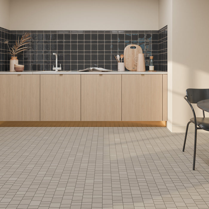 WOW - Trencadis - 3 in. x 11 in. Guell Field Tile - Ash Installed