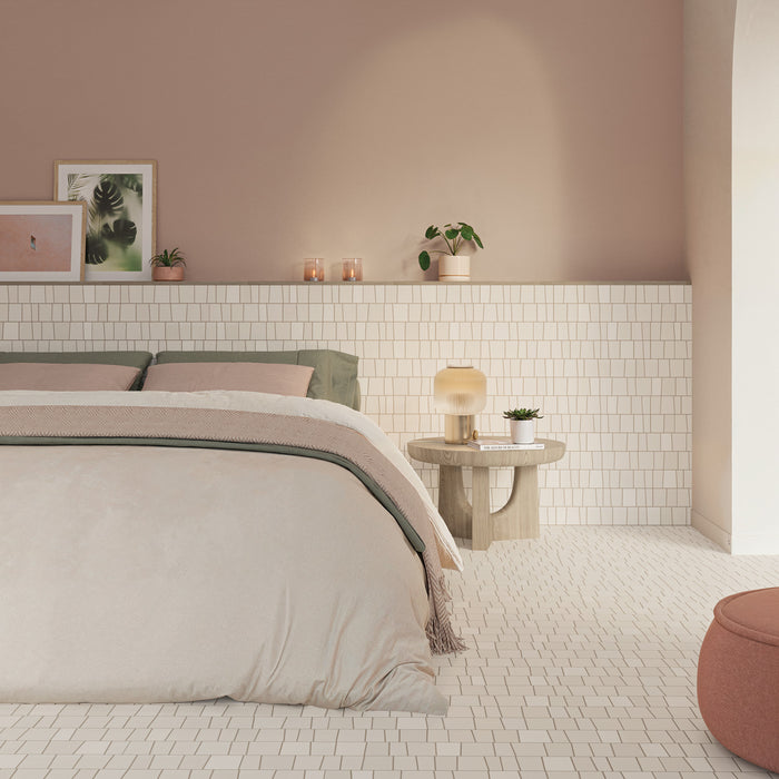 WOW - Trencadis - 3 in. x 11 in. Guell Field Tile - Chalk Installed