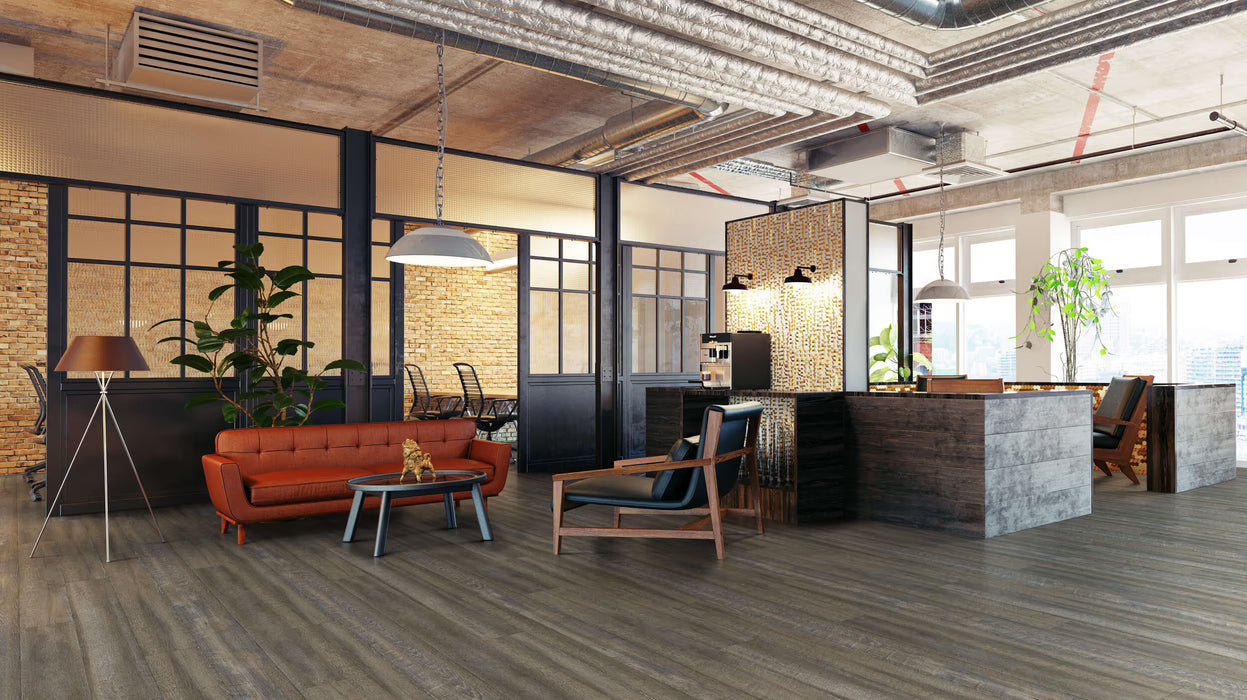Happy Feet - Ironman Vinyl Flooring - Sawtooth Gray HF332 Room Scene