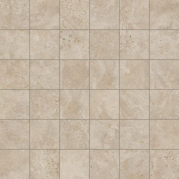 Happy Floors - Navona 2" x 2" Natural Cross Cut Porcelain Mosaic - Honey
