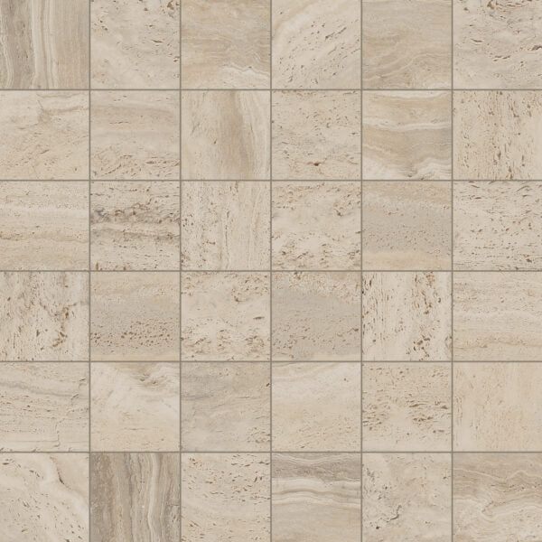 Happy Floors - Navona 2" x 2" Natural Vein Cut Porcelain Mosaic - Honey
