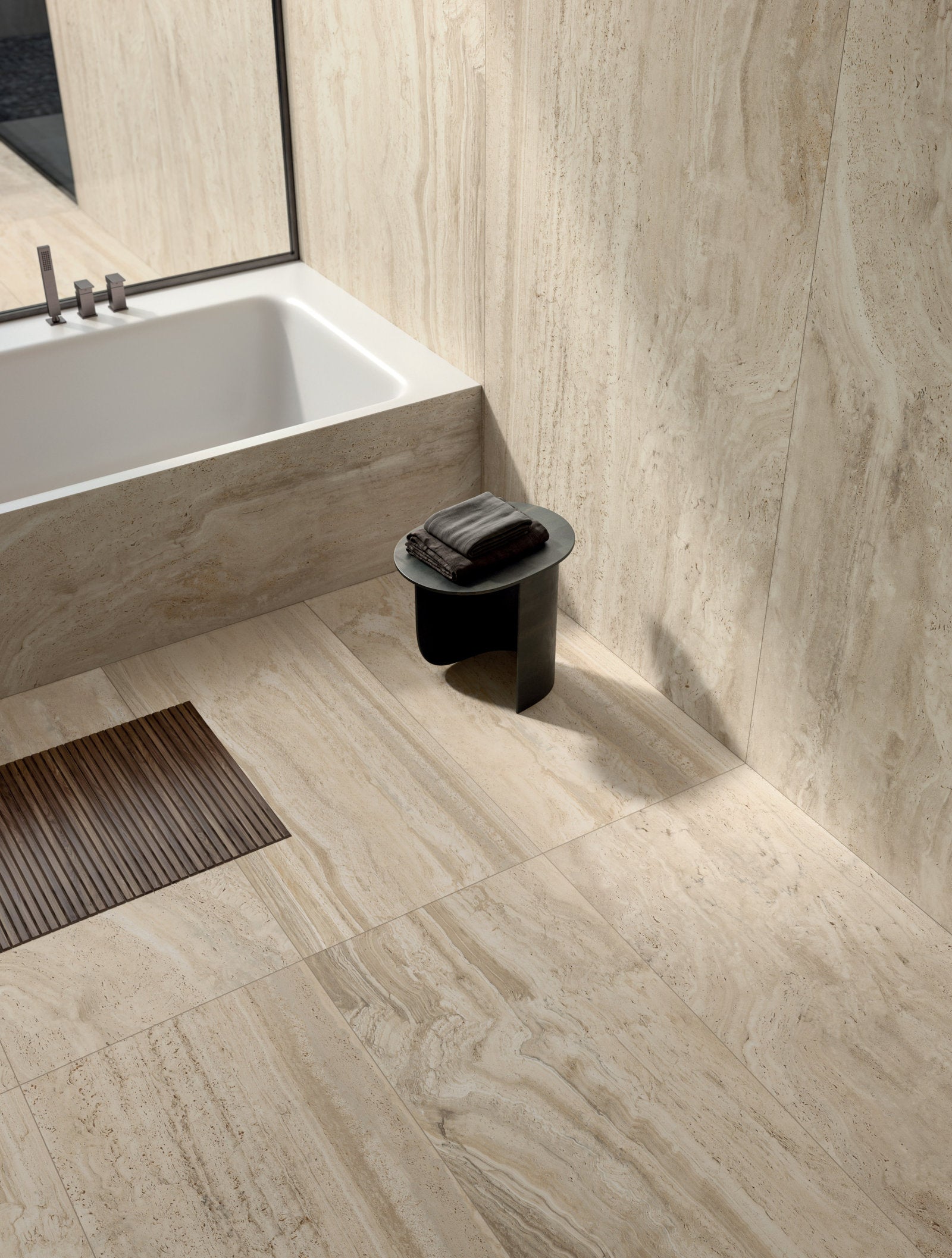 Happy Floors - Navona 24 in. x 48 in. Porcelain Cross Cut Tile - Honey