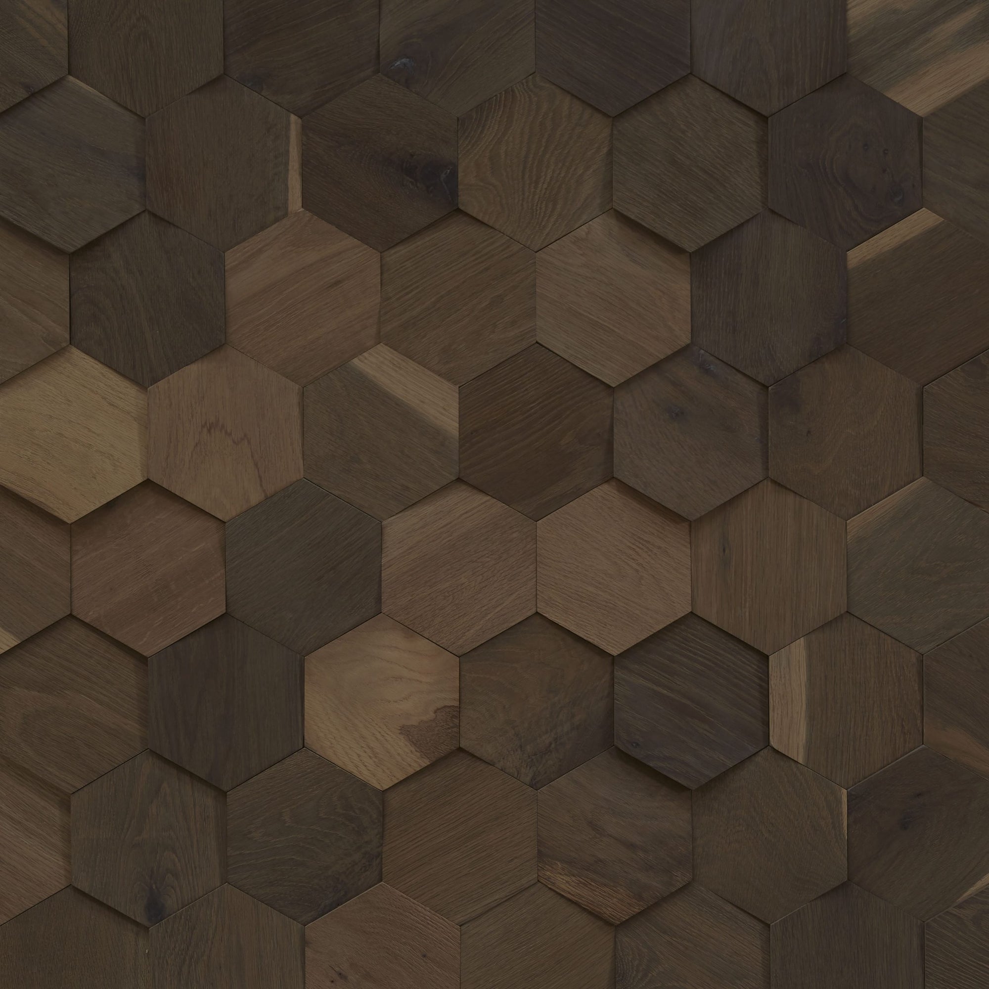 DuChateau - Celestio Legno - Angled Hexo Wall Coverings - Smoke