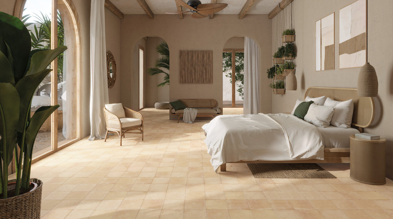 Harmony - Pangea Collection - 9 in. x 9 in. - Porcelain Tile - Sand Installed