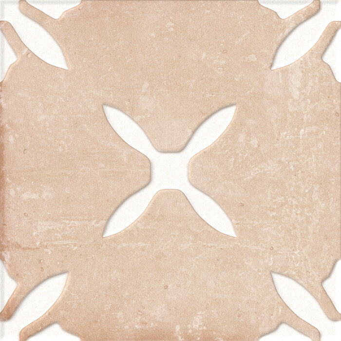 Harmony - Pangea Flower Collection - 9 in. x 9 in. - Porcelain Tile - Sand