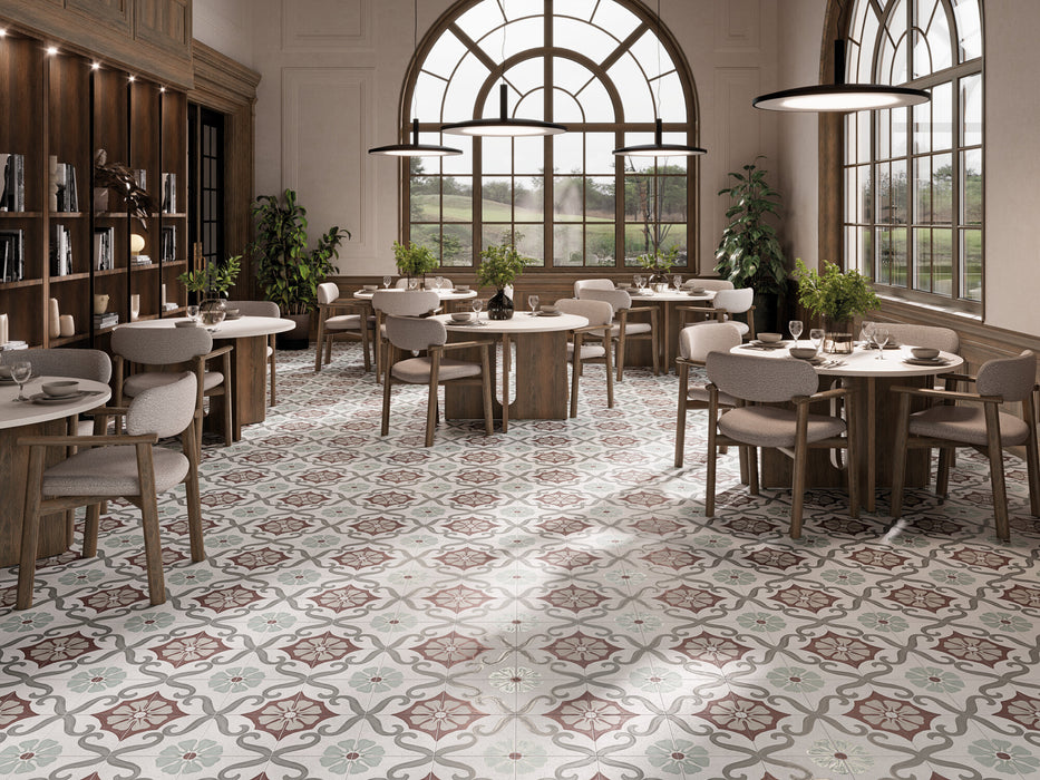 Harmony - Soroa Collection - 9 in. x 9 in. - Porcelain Tile - Cherry Installed