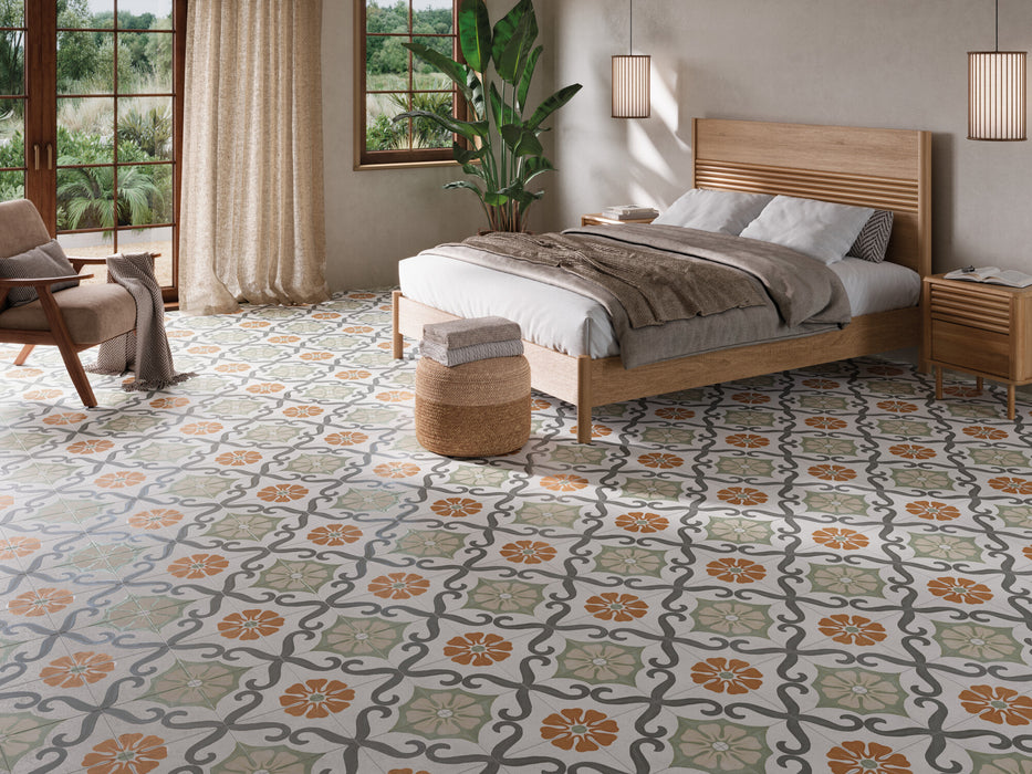 Harmony - Soroa Collection - 9 in. x 9 in. - Porcelain Tile - Green Installed