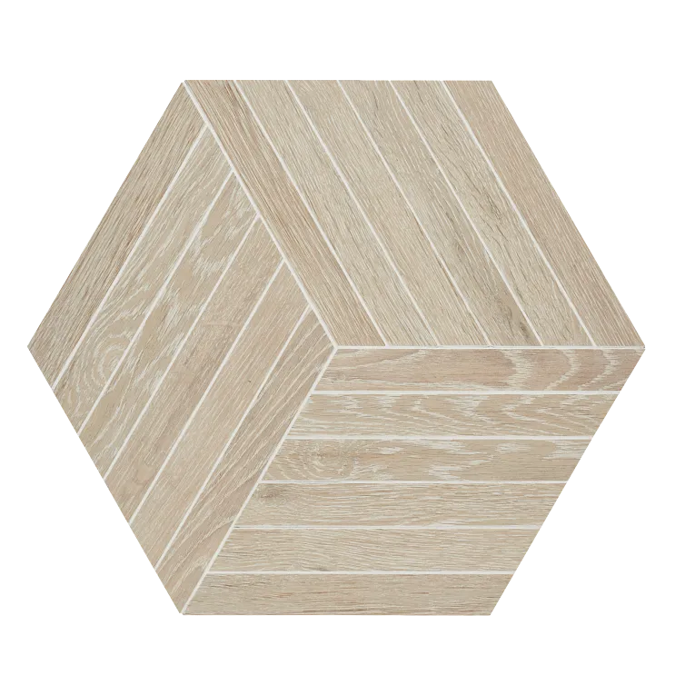 Arizona Tile - Bio Attitude 16" x 18" Mesh Porcelain Hexagon Tile - Almond