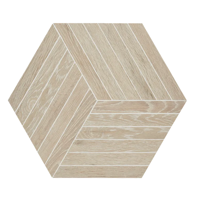 Arizona Tile - Bio Attitude 16" x 18" Mesh Porcelain Hexagon Tile - Almond